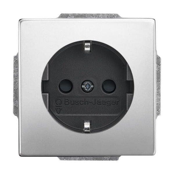 SCHUKO Steckdosen-Einsatz Safety+ edelstahl - pur edelstahl – 2CKA002013A5276