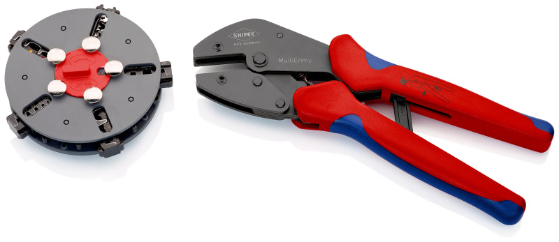 KNIPEX MultiCrimp® brüniert 250 mm mit 5 Einsätzen + Magazin – 97 33 02