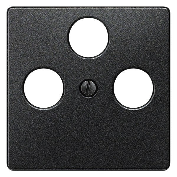 DELTA i-system Abdeckplatte für TV/RF/SAT 3-Loch, carbonmetallic – 5TG12222