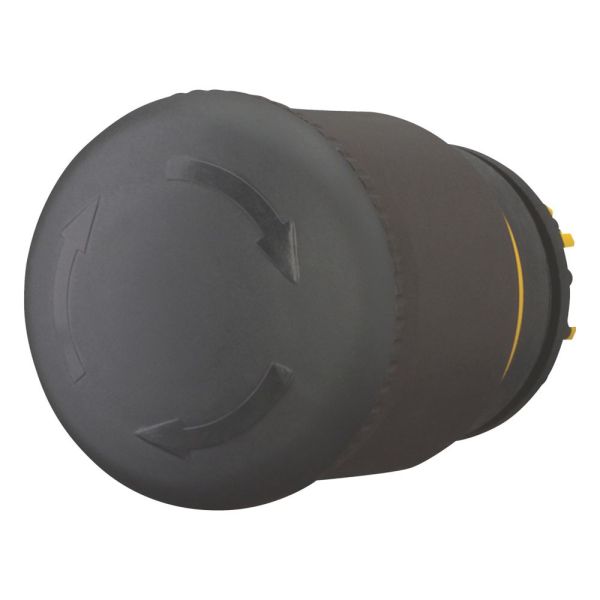 HALT-/STOPP-Taste, RMQ-Titan, Pilzform, 38 mm, unbeleuchtet, Drehentriegelung, schwarz, gelb, RAL 9005 – 271499
