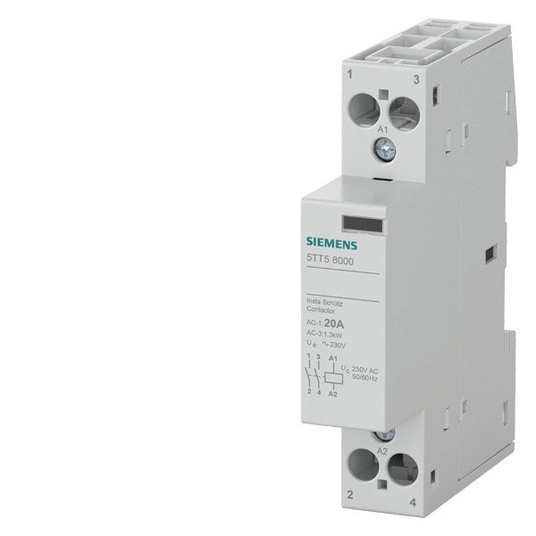 MS! INSTA-Schütz mit 2 Schließern, Kontakt für AC 230V, 400V 20A Ansteuerung AC 230V – 5TT58000