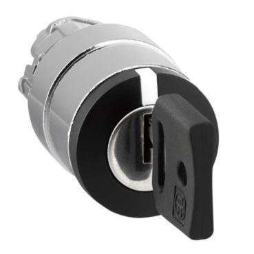 Schlüsselschalter Frontelement XB4, Metall, 22mm, schwarz, 3 Stell., rastend – ZB4BG0