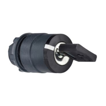 Schlüsselschalter, Frontelement, Harmony XB5, Kunststoff, 22mm, schwarz, 2 Stellungen, rastend, Ronis 421E – ZB5AG412
