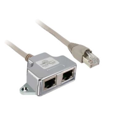 Modbus-T-Verteiler, 1 x RJ45, Stecker und 2 x RJ45, Buchse, Kabel 0,3m – VW3A8306TF03