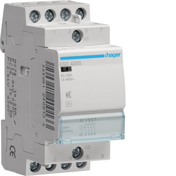 Hager Brummfrei Schütze,25A,4S,230V  – ESC425S