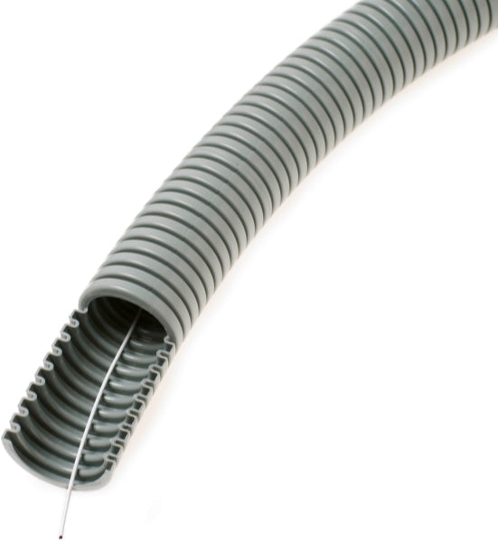PVC-Panzerflexrohr,Ø25mm,biegs.,mittel,Turborillen,vorverdr.,Einziehdraht – 86305