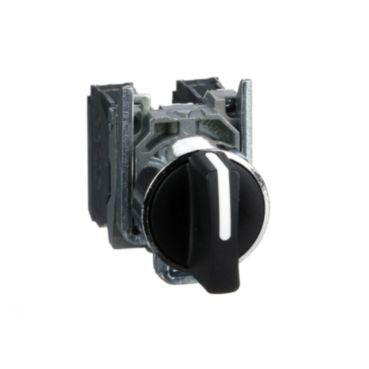 Wahlschalter, Harmony XB4, Metall, 22mm, schwarz, 3 Stellungen, rastend, 2S – XB4BD33