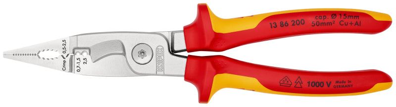 Elektro-Installationszange verchromt 200 mm, VDE – 13 86 200