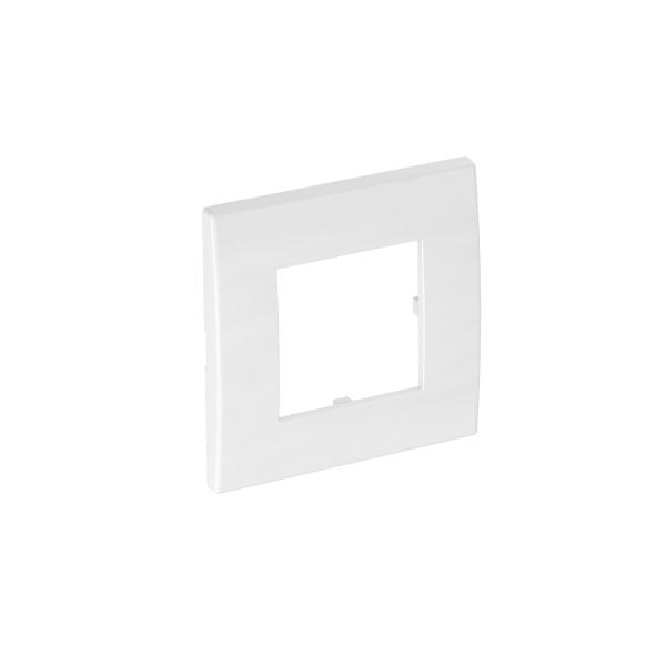 Abdeckrahmen Modul 45, 1fach 84x84mm Polycarbonat reinweiß RAL 9010 – 6119322