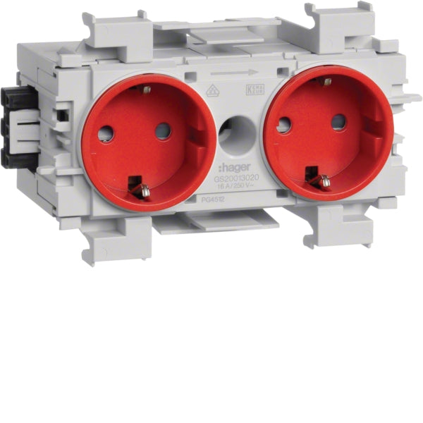 2-fach Steckdose rot – GS20013020