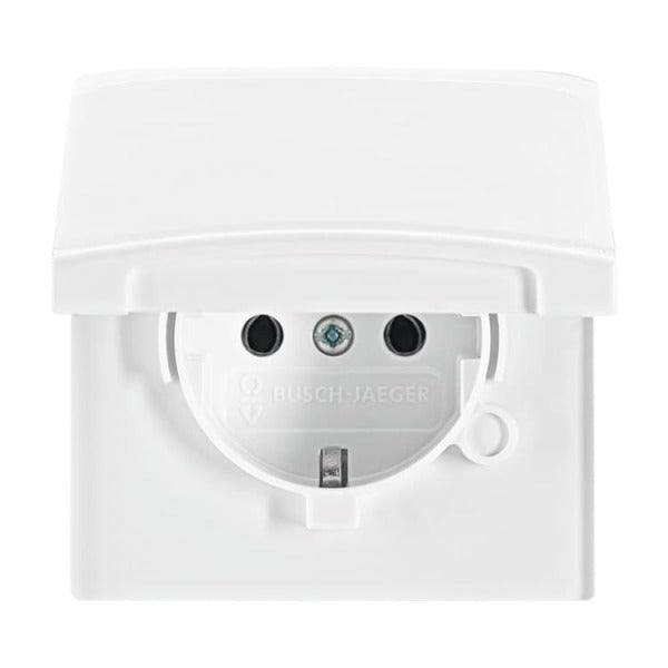 SCHUKO Steckdosen-Einsatz mit Klappdeckel alpinweiß - Allwetter 44 (IP44) – 2CKA002064A0289