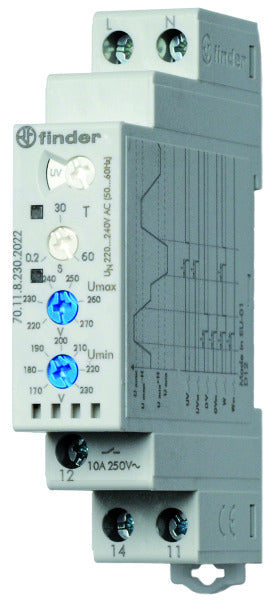 Netzüberwachung, 1-Phasen 220-240VAC, 1 W 10A, einstellbare Grenzwerte – 70.11.8.230.2022