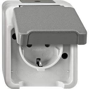MERTEN SCHUKO-Steckdose, lichtgrau, AQUASTAR  – MEG2301-8029
