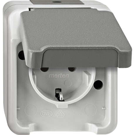 MERTEN SCHUKO-Steckdose, lichtgrau, AQUASTAR  – MEG2301-8029