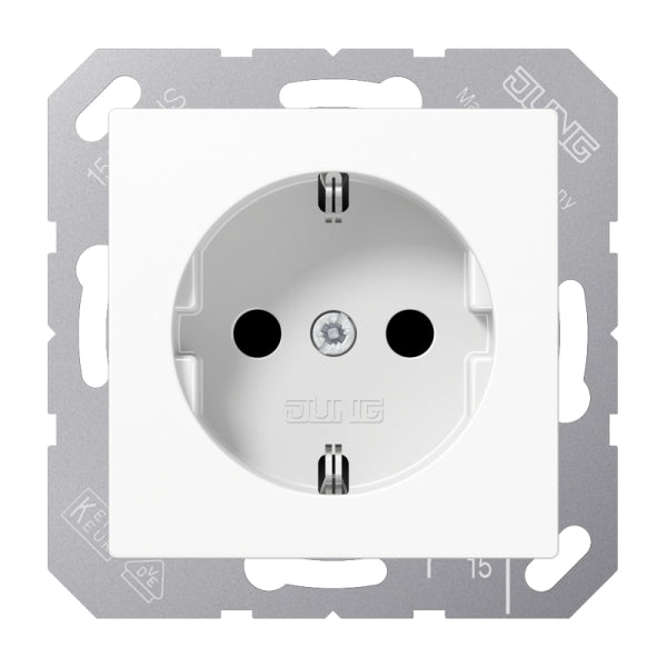 SCHUKOSteckdose, 16A 250V ~, SAFETY+, Duroplast, Serie AS/A, alpinweiss – A1520KIWW