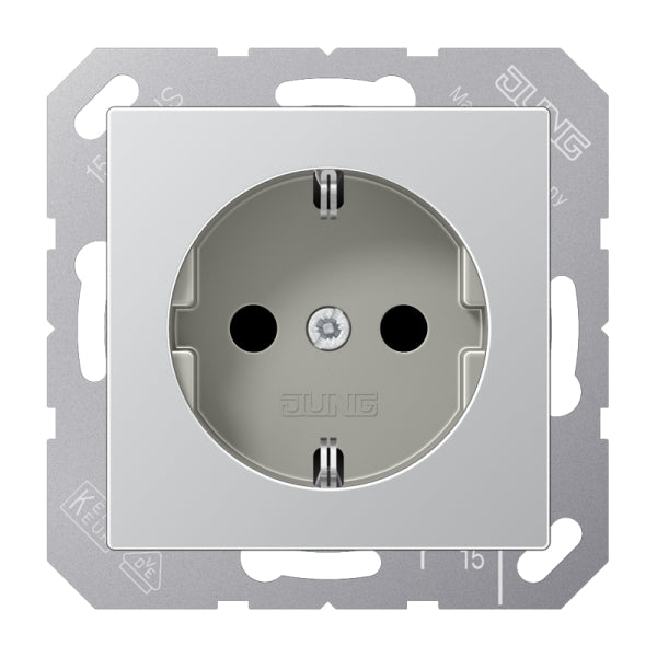 SCHUKOSteckdose, 16 A 250V ~, Serie A, aluminium – A1520AL