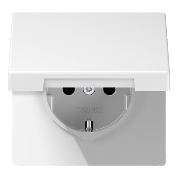 SCHUKOSteckdose, 16 A 250V ~, Klappdeckel, Duroplast, Serie LS, alpinweiss – LS1520KLWW
