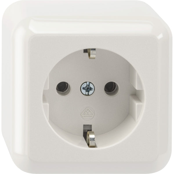 MERTEN SCHUKO-Steckdose, Steckklemmen, polarwei ß, AUFPUTZ  – MEG2301-8719
