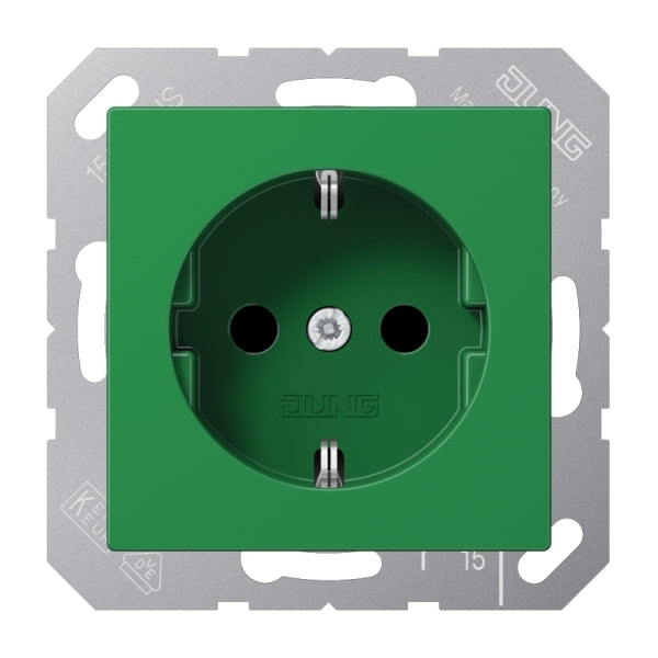 SCHUKOSteckdose, 16 A 250V ~, Thermoplast, Serie AS/A, grün (fürSV) – A1520BFGN