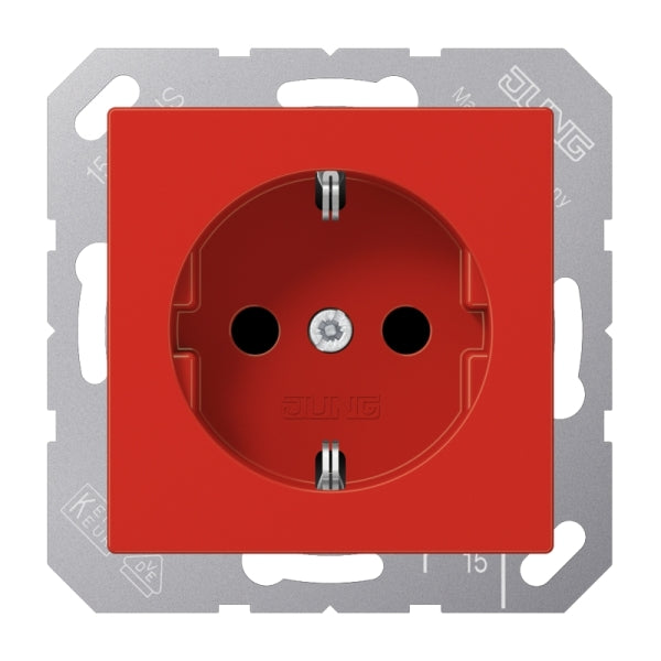 SCHUKOSteckdose, 16 A 250V ~, Thermoplast, Serie AS/A, rot – A1520BFRT