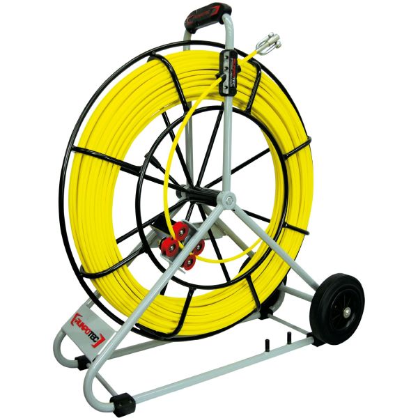 Glasfaserstab 100 m Ø 9mm inkl. Stahlhaspel Ø 720 mm-fahrbar – 10085