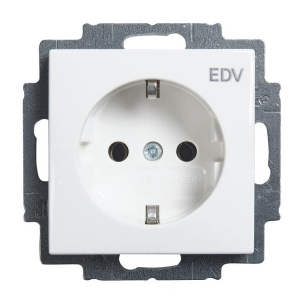 SCHUKO Steckdosen-Einsatz mit Aufdruck EDV alpinweiß - balanceSI – 2CKA002011A6235