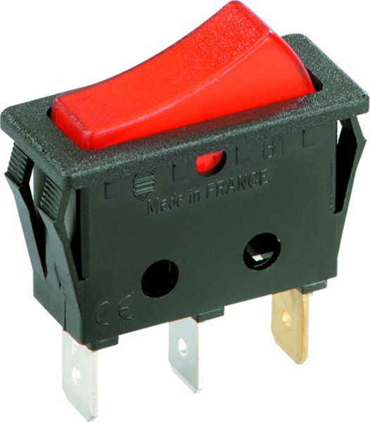 Wippenschalter Serie 3652, Ausschalter, bel., 1polig, s/rot – 924.112