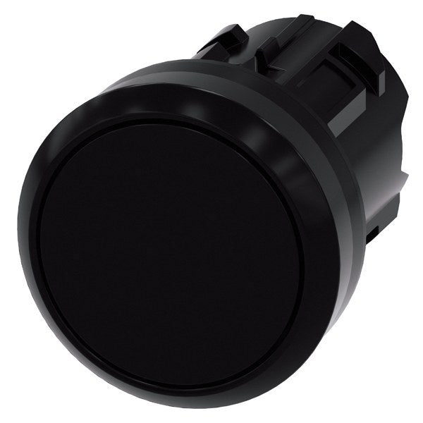 Drucktaster, 22mm, rund, Kunststoff, schwarz, Druckknopf – 3SU10000AB100AA0