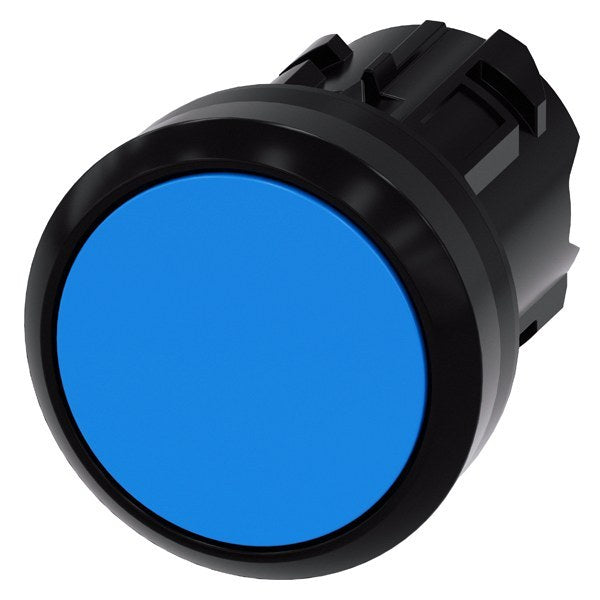 Drucktaster, 22mm, rund, Kunststoff, blau, Druckknopf – 3SU10000AB500AA0