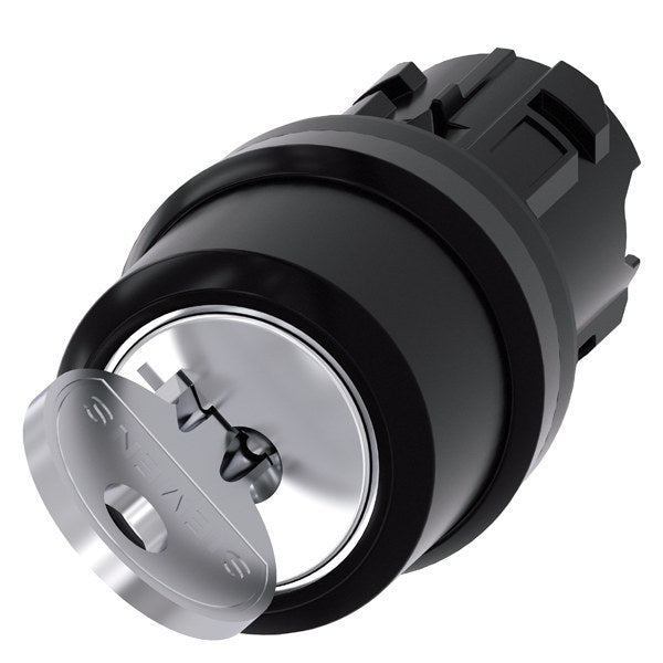 Schlüsselschalter RONIS, 22mm, rund, Kunststoff, Schlüsselabzug O+I – 3SU10004BF110AA0