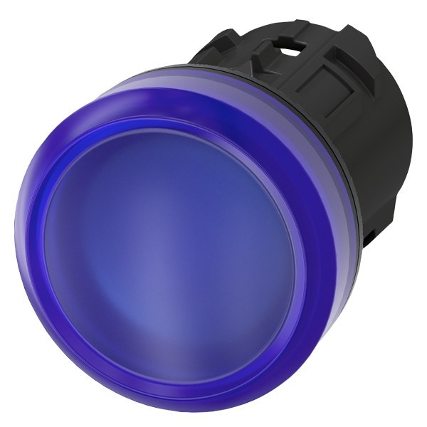 Leuchtmelder, 22mm, rund, Kunststoff, blau, Linse, glatt – 3SU10016AA500AA0