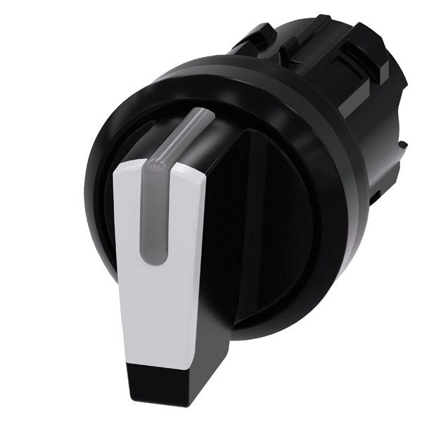 Knebelschalter, beleuchtbar, 22mm, rund, Kunststoff, schwarz, weiß – 3SU10022BL600AA0