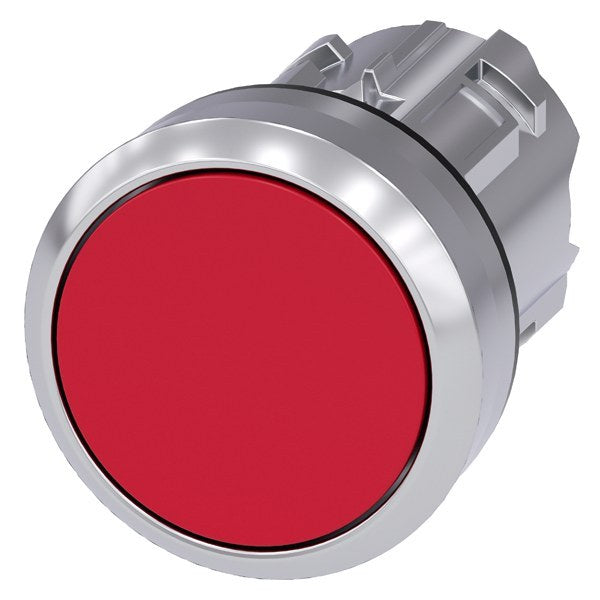 Drucktaster, 22mm, rund, Metall, hochglanz, rot, Druckknopf – 3SU10500AB200AA0