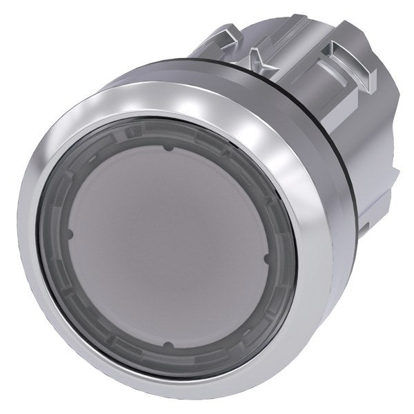 Drucktaster, beleuchtet, 22mm, rund, Metall, hochglanz, klar, Druckknopf – 3SU10510AB700AA0