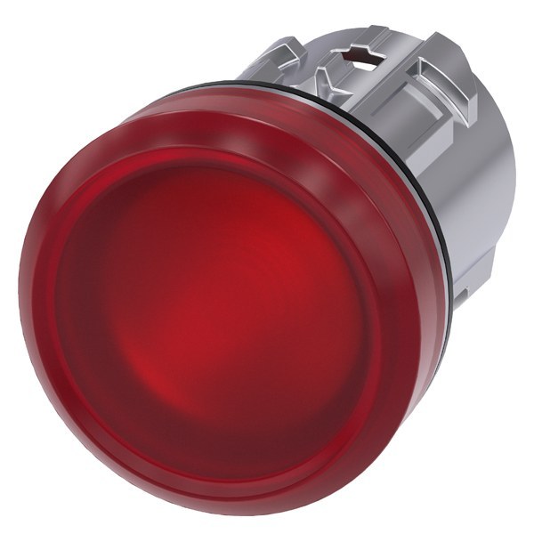 Leuchtmelder, 22mm, rund, Metall, hochglanz, rot, Linse, glatt – 3SU10516AA200AA0