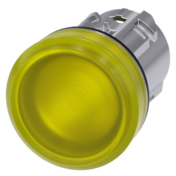 Leuchtmelder, 22mm, rund, Metall, hochglanz, gelb, Linse, glatt – 3SU10516AA300AA0