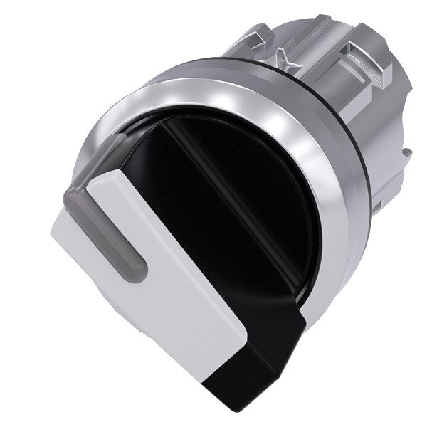 Knebelschalter, beleuchtbar, 22mm, rund, Metall, hochglanz, weiß – 3SU10522BF600AA0