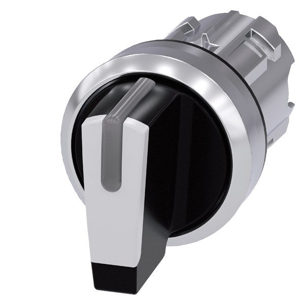 Knebelschalter, beleuchtbar, 22mm, rund, Metall, hochglanz, weiß – 3SU10522BM600AA0