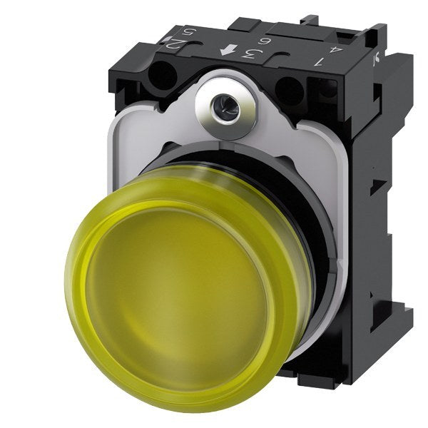 Leuchtmelder, 22mm, rund, Kunststoff, gelb, Linse, glatt, AC/DC 24V – 3SU11026AA301AA0
