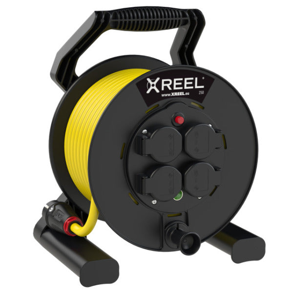 Kabeltrommel XREEL 250 4xSSD nat Shutter 25m 3G1,5 N07V3V3-F K35 gelb BA IP54 – 9250156-p