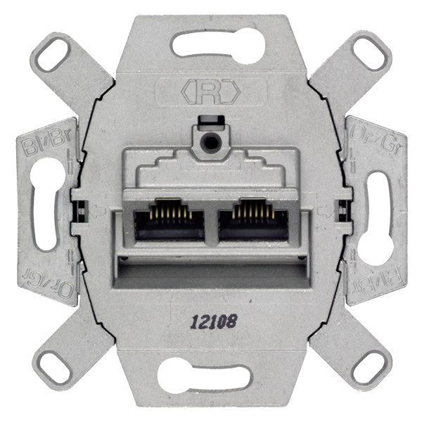 DELTA UAE Anschlussdose geschirmt, 2x 8-polig RJ45 Kat. 6 E – 5TG20262