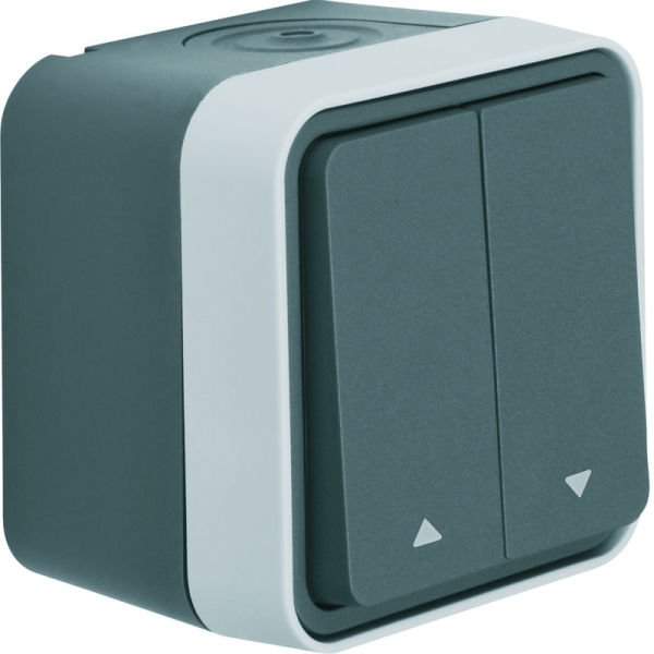 W.1 IP55 Jalousie-Taster mit Pfeilaufdruck grau/lichtgrau matt – 50753535