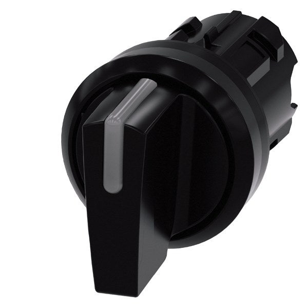 Knebelschalter beleuchtbar, 22mm, rund, Kunststoff, schwarz, Knebel kurz – 3SU10022BL100AA0