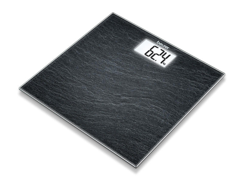 Personenwaage b.150kg 100gTeil Glas LCD-Anzeige slate