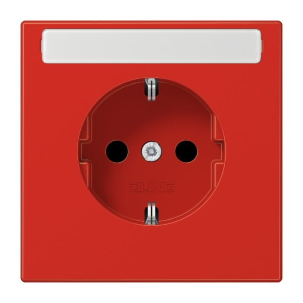 SCHUKOSteckdose, 16A 250V ~, Schriftfeld, SAFETY+, Thermoplast, Serie LS, rot – LS1520BFKINART