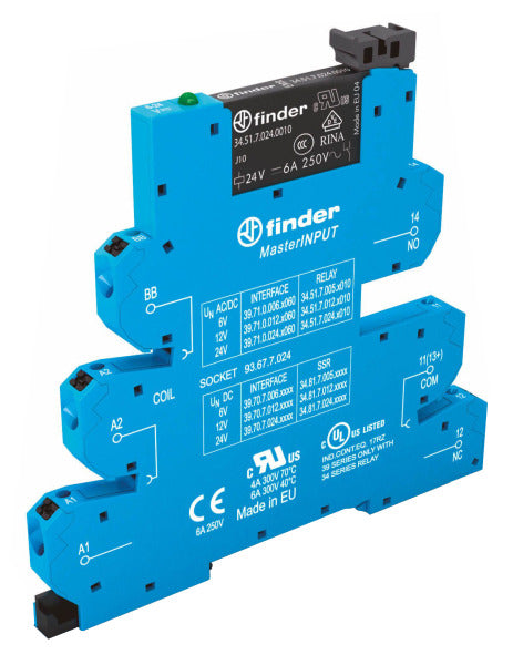 Koppelrelais MasterINPUT, Push-In, 1 W 6A hartvergoldet, Spule 24VAC/DC – 39.71.0.024.5060