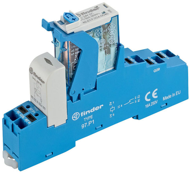 Koppelrelais Push-In-Klemmen, 1 W 10A, Spule 24VDC