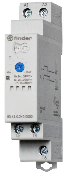 Zeitrelais, Rückfallverzög ohne Hilfsspannung bis 180 s, 1 W 8A, 24-240VAC/DC – 80.61.0.240.0000