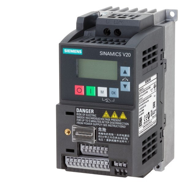 SINAMICS V20, IP20 / UL open type, FSAB, B, 1 AC 200-240 V, 0,75 kW – 6SL32105BB175BV1