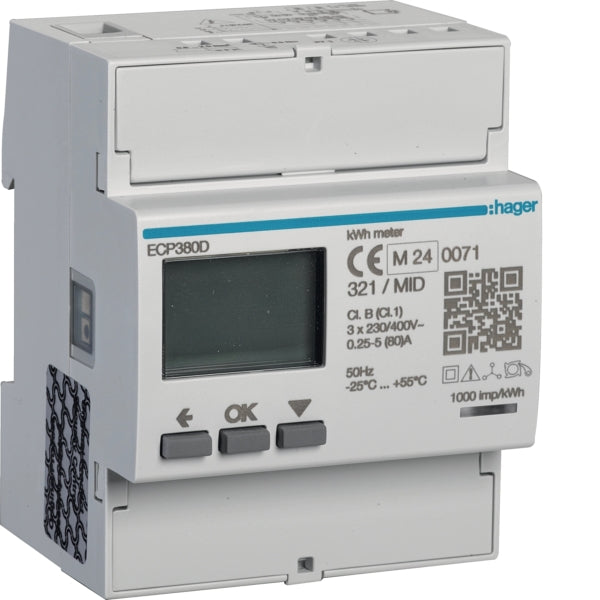 Energiezähler 3phasig,direkt 80A, S0,MID – ECP380D